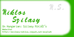 miklos szilasy business card